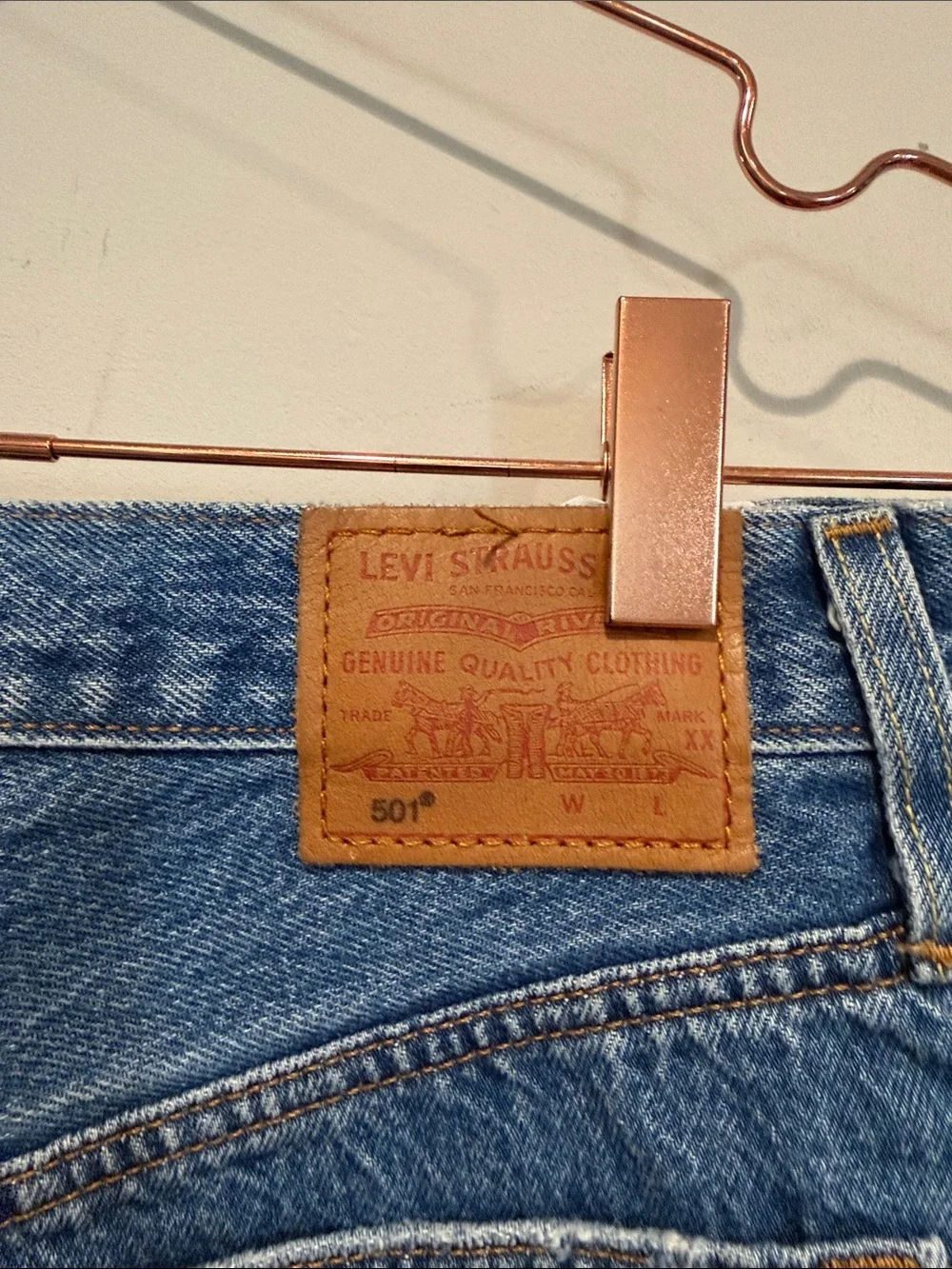 Levi's Distressed Denim Jean Shorts - Blue